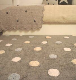 Topos Tricolor Cinza – Azul 120 x 160 cm