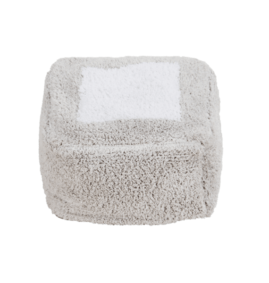 Puff Marshmallow cinza perolado 30 x 39 x 18 cm
