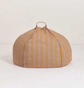 Puff VIBES round amarelo e lilás 70×30 cm