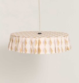Lustre VIBES harlequim lilás e mostarda 50 x 12 cm