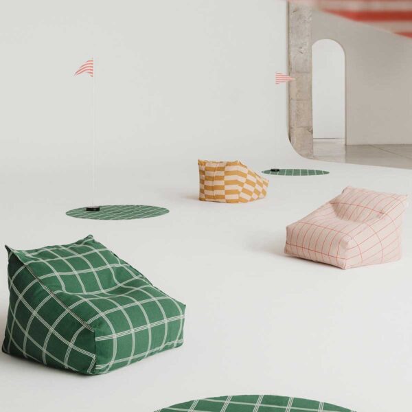 Puff VIBES beanbag vermelho e rosa 74 x 40 x 60 cm