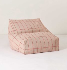Puff VIBES beanbag vermelho e rosa 74 x 40 x 60 cm