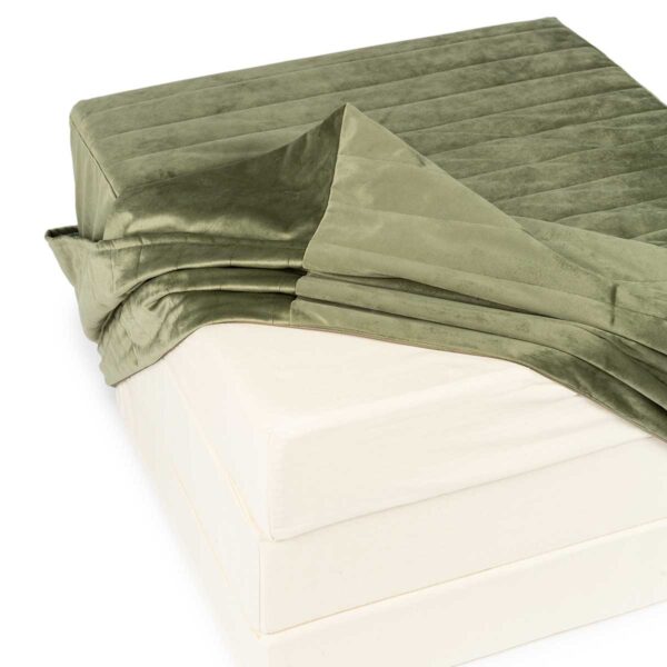 Colchão Multifuncional 3 em 1 Eco-velvet olive green 57 x 57 x 36 cm