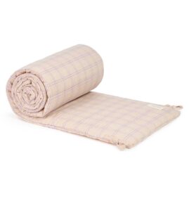 Protetor de berço Stories Powder Mauve Checks 207 x 32 x 2 cm