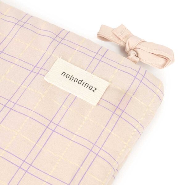 Protetor de berço Stories Powder Mauve Checks 207 x 32 x 2 cm