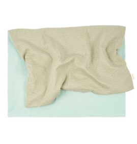 Manta extra soft recem-nascido Green Grid 70 x 100 cm