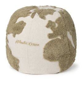 Puff Rugcycled Mapa Mundi 45 x 50 cm