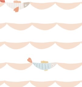Papel de Parede Escamas Coral  2,80 x 0,45 m