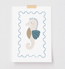 Pôster Decorativo Cavalo Marinho 21 x 29,7 cm