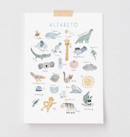 Pôster Decorativo Alfabeto