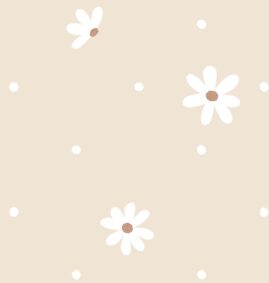 Papel de Parede Margaridas color Creme  2,80 x 0,45 m