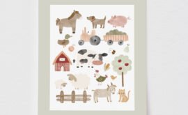 Pôster Decorativo Lá na Fazenda 50 x 70 cm