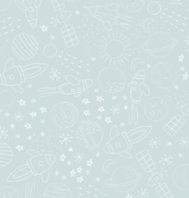 Papel de Parede Cosmos color Azul bebê 2,80 x 0,45 m