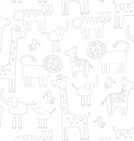 Papel de Parede Bichanos Cinza 2,80 x 0,45 m