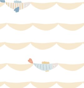 Papel de Parede Escamas Baunilha  2,80 x 0,45 m