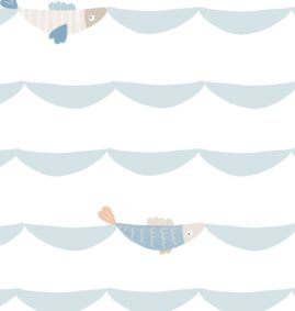 Papel de Parede Escamas Azul  2,80 x 0,45 m