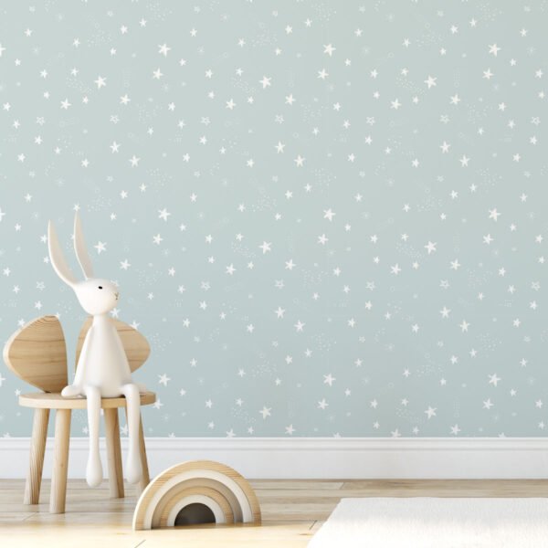 Papel de Parede Céu Estrelado color Azul bebê 2,80 x 0,45 m