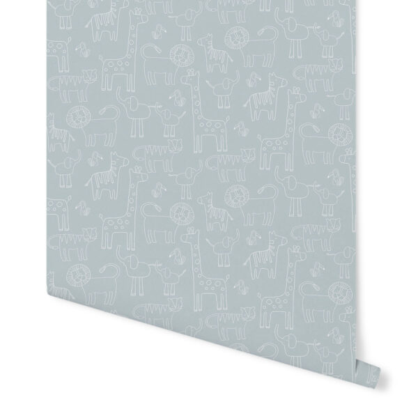 Papel de Parede Bichanos color Azul 2,80 x 0,45 m