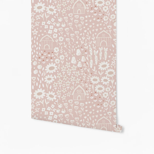 Papel de Parede Campo de Girassol color Rosa  2,80 x 0,45 m