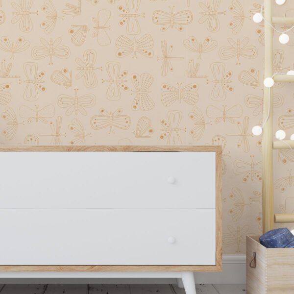 Papel de Parede Casa de Borboleta color Amarelo 2,80 x 0,45 m