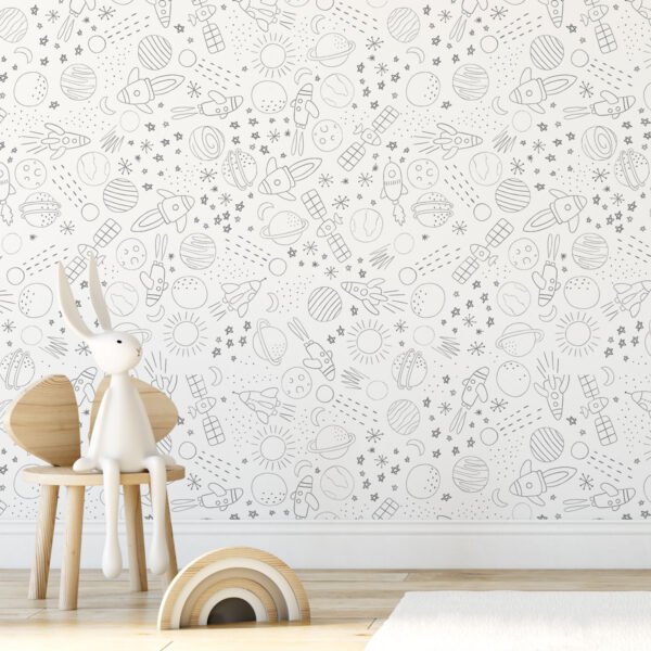Papel de Parede Cosmos cinza 2,80 x 0,45 m