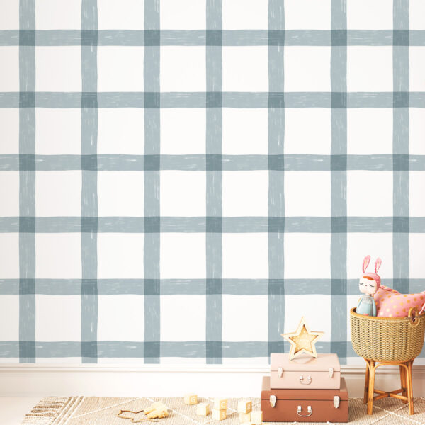 Papel de Parede Vichy G Azul Pedra 2,80 x 0,45 m
