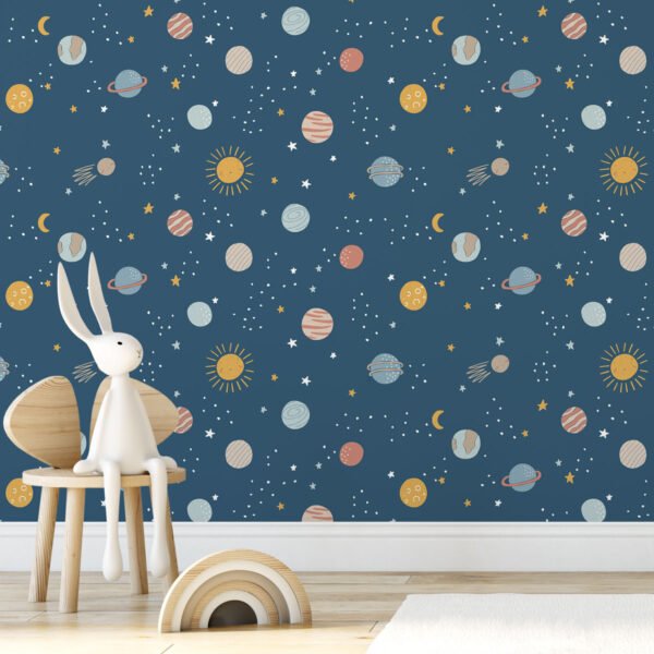 Papel de Parede Planetas color Noite 2,80 x 0,45 m