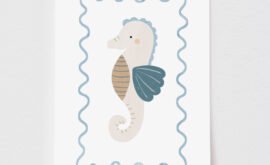 Pôster Decorativo Cavalo Marinho 29,7 x 42 cm