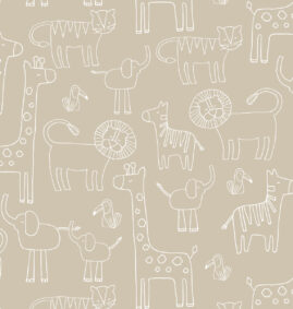 Papel de Parede Bichanos color Bege 2,80 x 0,45 m