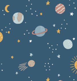 Papel de Parede Planetas color Noite 2,80 x 0,45 m