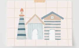 Pôster Decorativo Casa de Praia 29,7 x 42 cm