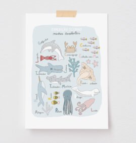 Pôster Decorativo Expedição Oceano 21 x 29,7 cm