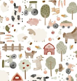 Papel de Parede Bichos da Fazenda  2,80 x 0,45 m
