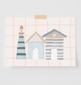 Pôster Decorativo Casa de Praia 21 x 29,7 cm