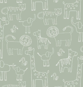 Papel de Parede Bichanos color Verde 2,80 x 0,45 m