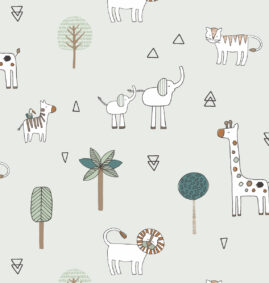 Papel de Parede Safari do Léo color Verde 2,80 x 0,45 m