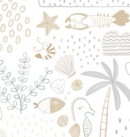 Papel de Parede Banco de Areia Bege e Cinza  2,80 x 0,45 m