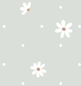 Papel de Parede Margaridas color Verde  2,80 x 0,45 m
