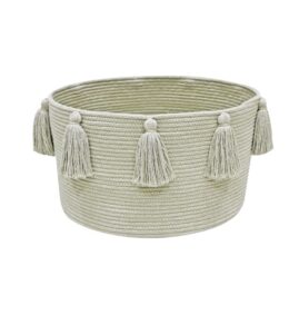 Cesta Tassels Olive Ø40 x 25 cm
