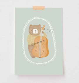 Pôster Urso Musical (disponível em 5 medidas) – Maracujá