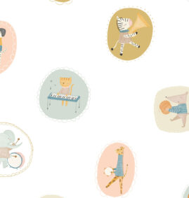 Papel de parede Bichos musicais – Maracujá – Rolo 2,80 x 0,45 m