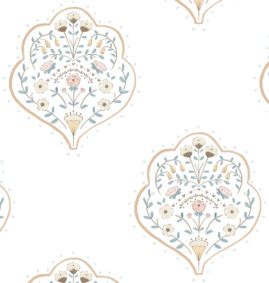 Papel de parede Arabesco Bege – Maracujá – Rolo 2,80 x 0,45 m