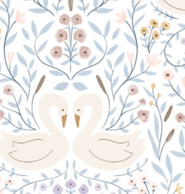 Papel de parede Dança dos Cisnes Azul – Maracujá – Rolo 2,80 x 0,45 m