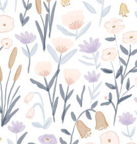 Papel de parede Água de flores lilás – Maracujá – Rolo 2,80 x 0,45 m