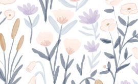 Papel de parede Água de flores lilás – Maracujá – Rolo 2,80 x 0,45 m