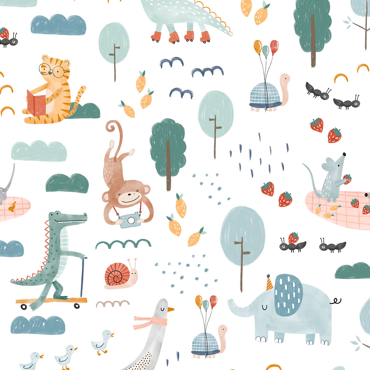 Papel de parede Festa no parque - Maracujá – Rolo 2,80 x 0,45 m