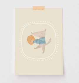 Pôster Lobo Musical (disponível em 5 medidas) – Maracujá