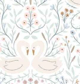 Papel de parede Dança dos Cisnes Menta – Maracujá – Rolo 2,80 x 0,45 m