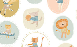 Papel de parede bichos musicais P – Maracujá – Rolo 2,80 x 0,45 m