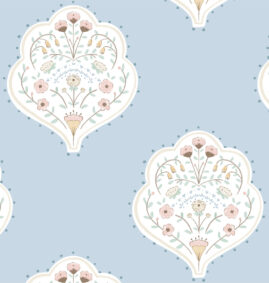 Papel de parede Arabesco Azul – Maracujá – Rolo 2,80 x 0,45 m